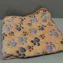Tatuo Dog Blanket for Pet Puppy Teething Toys Paw Print Fleece Blanket for Pet Cat Soft Warm Sleep Mat Guinea Pig Cage Mat(24 x 47 Inch)