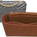 Lckaey Organizer inserts pocket for marmont matelassé mini bag shoulder bag-single pack with zipper 2000Abrown-S