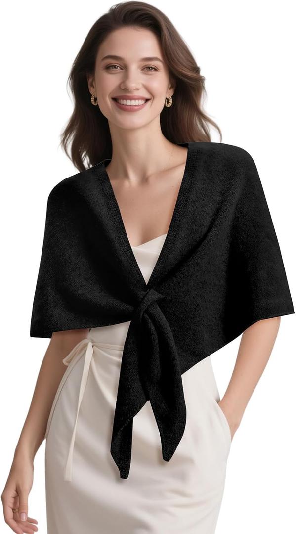 Pashmina Wraps for Women Poncho Shawls for Evening Dresses Top Casual Knitted Triangle Cashmere Scarf for Fall Winter