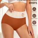 Women's Cotton Underwear High Waisted Tummy Control Panties 5 Pack (L)
