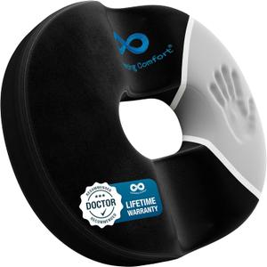 Everlasting Comfort Memory Foam Donut Pillow for Tailbone Pain Relief - Ergonomic Hemorrhoid Pillow for Sitting - Machine Washable, Anti-Slip - Ideal Donut Seat Cushion for Postpartum Pregnancy