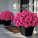 Juxdp 8 Bundles Artificial Camellia for Front Door Outside - Faux UV Resistant Real Looking Camellia Flowers Fake Silk Bouquets Plants for Garden Window Farmhouse Home Spring Summer Decor (Rose Red)