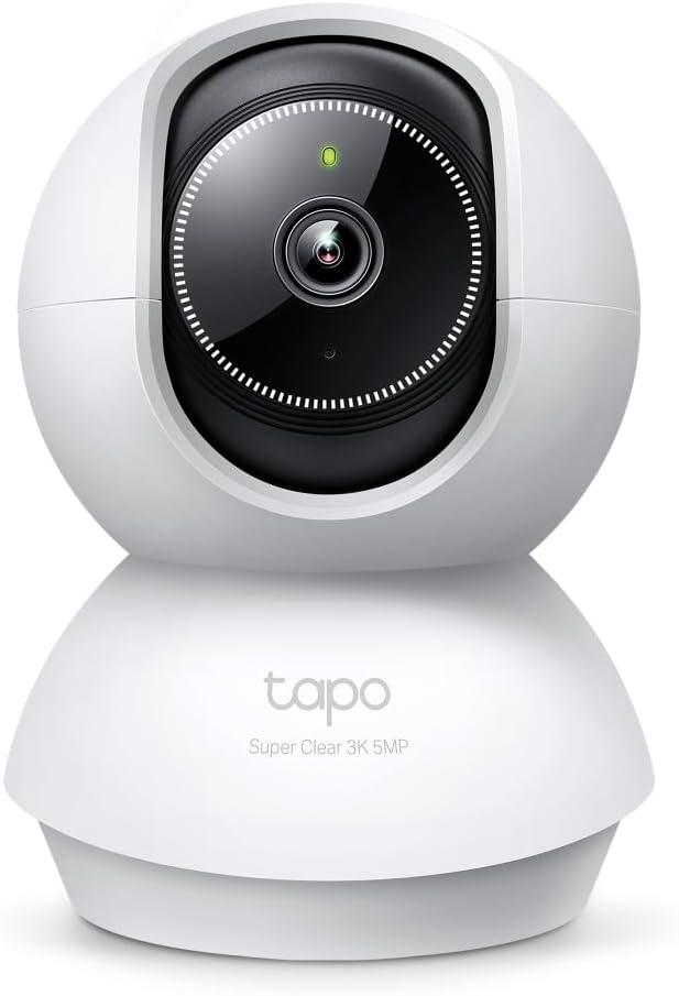 Tapo 3K 5MP Indoor Security Camera for Baby Monitor, Pet Camera w/Smart Motion Tracking, 360 Pan/Tilt, IR Night Vision for Home Security, Works w/Alexa & Google, RoomCam 3K 360