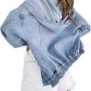 Women's Oversized Denim Jacket (Blue, S)