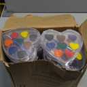 ARTLYMERS 24Pack Watercolor Paint Set, 8Colors Heart Water Color Paint Sets for Kids with Paintbrush Washable, Valentines Gifts Art Supplies for Preschool Classroom Party Favor Prizes Exchange