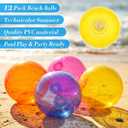 12 Pieces Solid Color Neon Beach Balls - 16 Inch Inflatable Balls, Colorful Clear Pool Ball Bulk for Summer Swimming Pool Game Supplies Theme Party Decorations