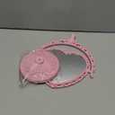 XPXKJ 7 Inch Vintage Heart Mirror - Elegant Desk Makeup Mirror with Double Sided 360 Degree Rotation Vanity Mirror for Coquette Room Decor (Pink)