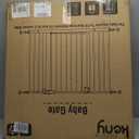 keny 29"-42.5" Baby Gate for Stairs, Auto Close Safety Dog Gate, Pressure Mounted Easy Walk Through Pet Gate for Doorways, Durable Stair Gate, 30" Tall, White