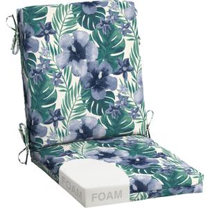 Arden Foam Patio Dining Outdoor Chair Cushions, 20 x 44, Premium High-Density Foam, Never Flattens, Weather-Proof for Outdoor Chairs, Salome Tropical, 1 Pack