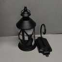 TRIROCKS Battery Powered Metal Lamp 10'' Tall Decorative Cordless Table Lamps LED Edison Lights Hanging Lamps with Metal Hook for Home Decor Patio Garden Wedding Parties Indoor Outdoor (Black)