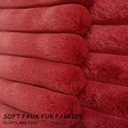 Bunliuys 2 Pack Pillow Covers, 20x20 Faux Fur Square Throw Pillow Covers for Living Room Decorations Throw Pillow Case, Throw Pillow Cover Cushion Cover for Sofa Bedroom Car, Burgundy Red
