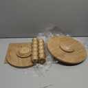 Small Side Table, Drink Table for Small Spaces, Modern Martini Table with Solid Wood Leg, Round End Tables Living Room for Bedroom and Office (Rustic Walnut)