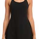 Womens Tennis Dress, Workout Dress with Built-in Bra & Shorts Pockets Exercise for Golf Athletic Dresses for Women Black, S