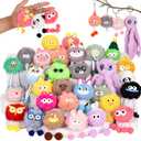 LiYiQ 30 Pcs Cute Plush Keychains Kawaii Keychain Bulk for Birthday Goodie Bags Pinata Toys Classroom Prizes Party Favors