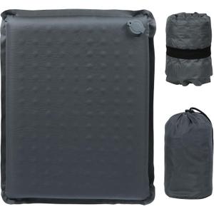 REDCAMP Inflatable Stadium Seat Cushion, Self-Inflating Memory Foam Airplane Seat Cushion, Portable Lightweight Camping Sitting Pad for Travel, Hiking Outdoor Activities (Gray)