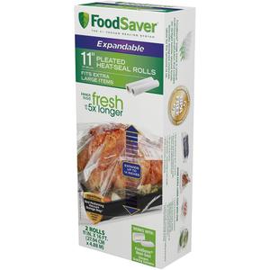 FoodSaver Vacuum Sealer Bags for Extra Large Items, 11in x 16ft Expandable Heat-Seal