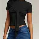 MakeMeChic Women's Knit Cap Sleeve Tops Mock Neck Shirts Slim Fitted Going Out Tees Y2k Clothes 2025 (XS)