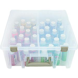 ArtBin 6990AB Super Satchel Double Deep Compartment Box - Art Storage with 8 Removable Compartments, Smart Closure for Craft Supplies (Gold- Pack of 1)
