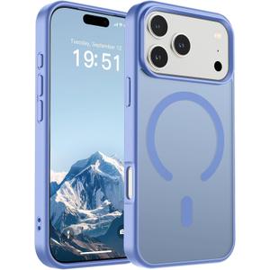 SUPFINE Magnetic for iPhone 17 Pro Case (Compatible with MagSafe)(Military Grade Drop Protection) Translucent Matte Shockproof with Anti-Fingerprint Phone Cover 2025,Blue Purple