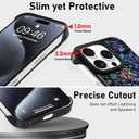 AIGOMARA Slim Frameless for iPhone 15 Pro Max Case with Screen Protector, Luxury Opalescent Pearl Minimalist Borderless Phone Case for Women Girls, Ultra-Thin Hard Shockproof Case Cover, Abalone