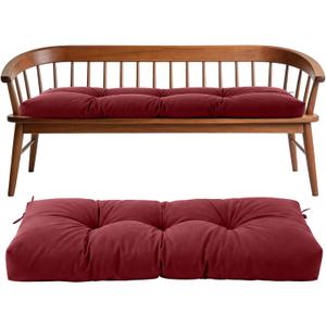 Tudomro Red Waterproof Outdoor Bench Cushion 42x16x4 Inch Patio Furniture Cushion Mat for Outdoor/Indoor Extra Thick Lounge Bench Mat for Beach Lawn Garden