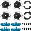 4Pcs ShareGoo CC02 RC Brake Disc,Metal 12mm Wheel Hex Hub Adapter Brake Disc Decoration Compatible with Tamiya CC02 CC-02 1/10 RC Crawler Car (Blue)