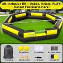 Inflatable Gaga Ball Pit, Portable Gaga Ball Pit for Indoor Outdoor Game, Backyard, Park, School, Camp, Home | Gaga Pit with Built-in Blower, Gaga Ball, Carry Bag, Sandbags etc (Black+Yellow, 20FT)
