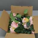 Sggvecsy 4Pcs 31Ft Artificial Rose Vine Fake Flower Garland Floral Garland Faux Silk Hanging Vine Rose Ivy Vines for Wedding Arch Party Wall Garden Ceremony Background Outdoor Decor (Pink)