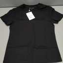 Prettywear Women Cotton Blend T Shirts Crew Neck Short Sleeve Basic Fitted Crop Tops Summer Trendy Cute Tee Black, S
