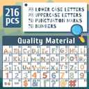 Ireer 216 Pcs Moving Mountains Bulletin Board Letters for Classroom 4" Letters Combo Pack Set Alphabet Numbers Symbols for Bulletin Board Cutouts for Classroom Playroom Bedroom Party Decorations