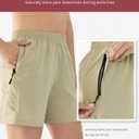 Cosmolle Lightweight Hiking Cargo Shorts Womens Quick Dry Athletic Shorts for Camping Golf with Zipper Pocket Water Resistant (Beige, S)