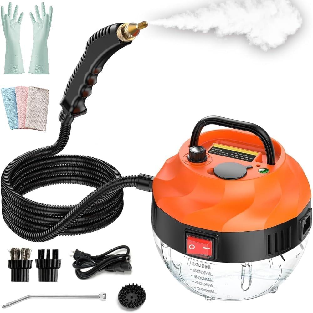 Handheld Steam Cleaner 2500 W High Pressure Steam Cleaning Machine for Home Use Kitchen Car Portable Electric Steamer Cleaner Machine with Brush heads