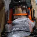 VEVOR Hydraulic Motorcycle Lift Jack 1500 LBS Capacity ATV Scissor Lift Jack Portable Motorcycle Lift Table with 4 Wheels Hydraulic Foot-Operated Hoist Stand for Motorcycle ATV UTV Powersports (Orange)