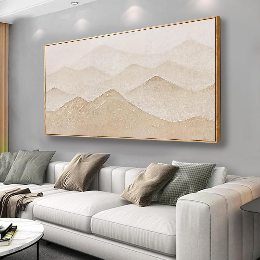 Abstract Wall Art Light Color Framed Canvas Prints Abstract Mountain Wall Art Wall Decor Nature Mountain Peak Artwork Canvas Painting Suitable for Living Room, Bedroom and Office20x40inch (20L" x 40W")