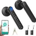 Smart Fingerprint Door Lock with Handle，Smart Biometric Lock with Code/Fingerprint/Key/APP/Card for Home Hotel Office Apartment Office Bedroom
