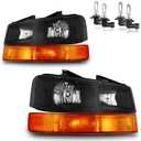 Headlights Assembly for 2003-2023 Chevy Express 1500 2500 3500 GMC Savana 1500 2500 3500 Headlamp Replacement, High/Low Beam W/Bulbs, Driver & Passenger Side, Chrome | With High & Low Beam Bulbs