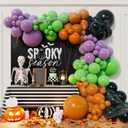Beaumode Halloween Balloon Arch Garland Kit with Witch Bat Pumpkin Balloons for Green Purple Black Spooky Birthday Baby Shower Party Decorations (Green Purple Black)