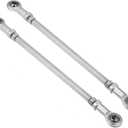 Motoforti 2pcs 210mm Length 8mm Hole Diamete Adjustable Steering Tie Rod Ball Joint for 49cc Electric ATV Go Kart Accessory Steering Column Steering Suspension Silver Tone