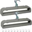 Velvet Hangers Non Slip - 20 Pack Pants Hangers for Closet - Thin Space Saving Clothes Hanger - Strong, Durable, Jean Perchas with 360 Degree Rotatable Hook for Tank Top (Grey Silver Hook)