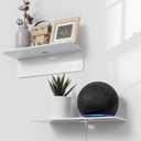 OAPRIRE White Floating Shelves Wall Mounted Set of 2 - Easily Expand Wall Space - Acrylic Hanging Shelves for Bedroom, Gaming Room, Living Room, Bathroom, Office with Cable Clips