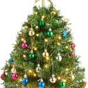 Joiedomi 24"/2FT Mini Christmas Tree Tabletop Set with Clear LED Lights, Artificial Mini Christmas Tree with Star Treetop and Hanging Ornaments, Best DIY Xmas Decorations