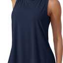 MAGCOMSEN Women's Loose Fit Quick Dry Lightweight Athletic Tank Top (Blue, M)