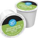 Amazon Brand - Happy Belly Decaf Light Roast Coffee Pods, Breakfast Blend, Compatible with Keurig 2.0 K-Cup Brewers, 100 Count (EXP 08/31/27)