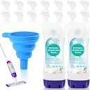 Refillable Bottle for Swiffer Power Mop - 720 ML/24 FL OZ - Leak-Proof HDPE Material Solution Bottle, 2 Empty Bottle + 14 Silicone Pads + 1 Funnel, Easy Install for Use with Any Cleaning Solution