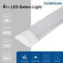 1 Packs 4FT LED Batten Light, Ultra-Thin Ceiling Surface Mounted Light, 40W, 4000K, IP20, LED Ceiling Lamp for Garage, Shop, Hallway, Office, Market, etc., 20cm Cable