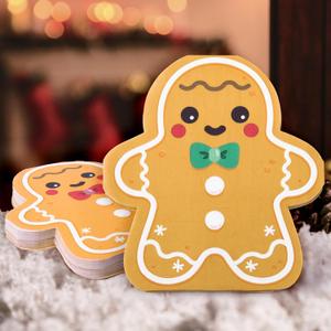 Cheerland Gingerbread Paper Napkins Christmas Party Decorations Kids Winter Party Tableware Disposable Christmas Napkins Onederland Baby Shower Santa Theme Birthday Cocktail Table Decor Supplies (50)