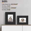 4x6 5x7 Picture Frames Set of 2, Modern Ornate Crocodile Leather Photo Frames with HD Glass Front, Farmhouse Table Top Display or Wedding Home Decor (Black)