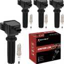 UF670 Ignition Coil Pack and Double Iridium Spark Plugs Set of 4 Compatible with Ford Focus Explorer Edge Fusion Mustang MKC LR2 XF MKT Taurus 2012-2021 Replaces# UF729 UF678 90495