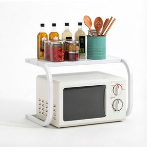 Microwave Oven Rack,Microwave Stand Countertop Kitchen Metal Organizer Shelves,Microwave Stand Save Space for More (WHITE)