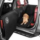 Ruff Liners XL Floor Cover with Door Protection, Black As Seen on Shark Tank Fits Full Size Crew Cab Trucks with Fold Up Seats, Waterproof & Machine Washable Sturdy XL Dog Hammock for Truck